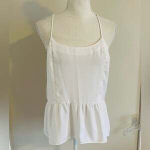 Calvin Klein White Peplum Blouse